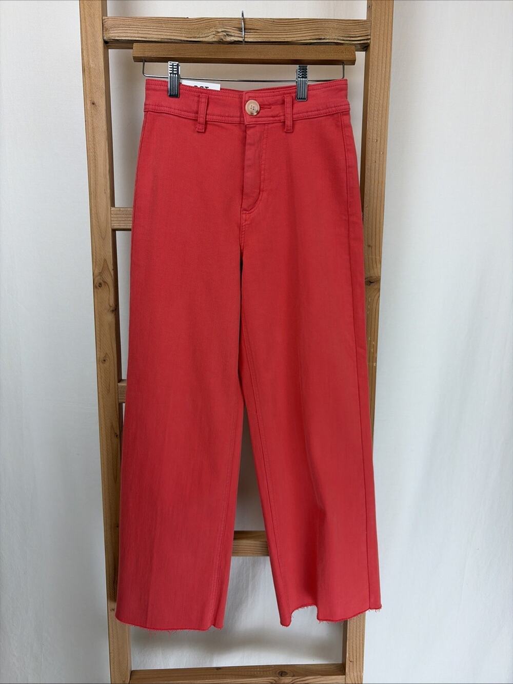 NWT Oat New York Red High Waist Wide Leg Pants 25 #0664 CORAL